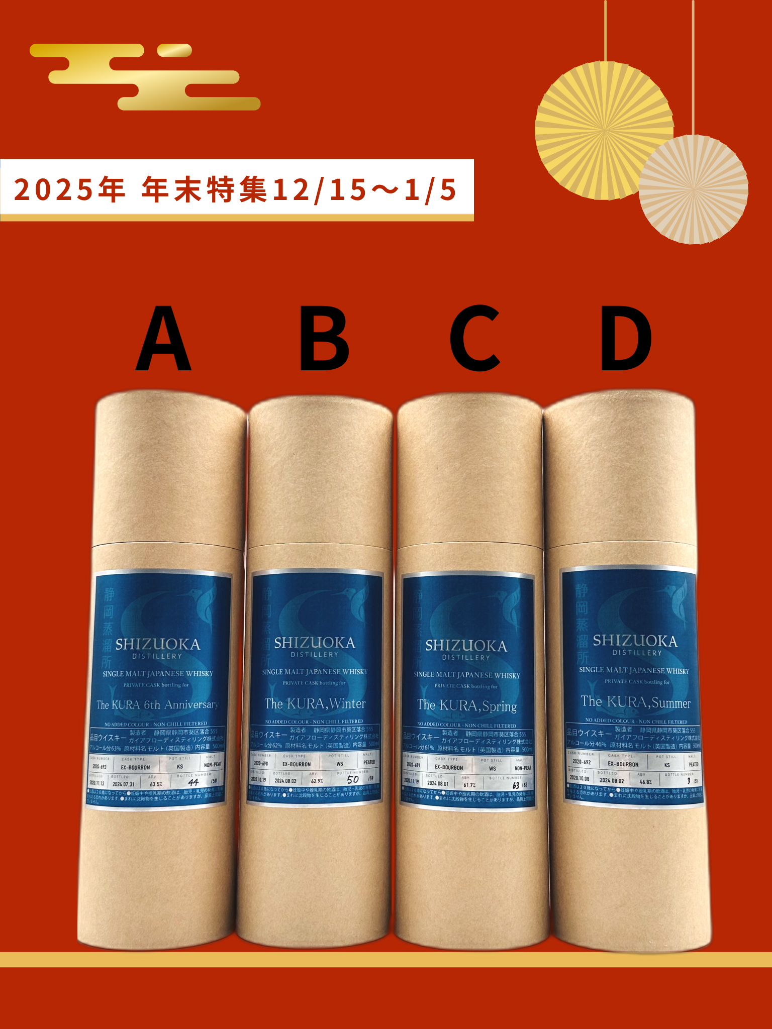 【年末特集】 組み合わせ自由！ 静岡蒸溜所The Kuraオリジナル飲み比べセット